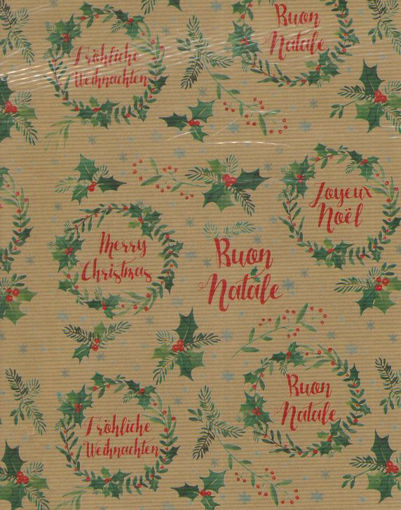 Picture of WREATH CHRISTMAS WRAPPING PAPER